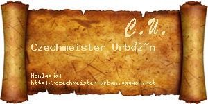 Czechmeister Urbán névjegykártya